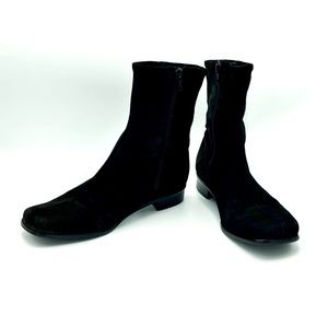 LA CANADIENNE BLACK SUEDE ANKLE BOOTS 8.5M